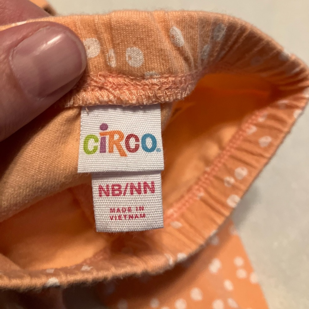 Circo Gray Bodysuit with Peach Trim and Polka Dot Pants - Picture 5 of 5